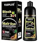 TSSPLUS 500ml Black Hair Shampoo Organic Natural Hair Dye Plant Essence Black Hair Color Dye Shampoo for Women Men Cover Gray White Hair, Instant Hair Colouring, Shampoo