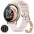 Smart Watches for Women (Answer/Make Call), 2023 Newest AMOLED Bluetooth Smartwatch for Android Phones and iPhone, Waterproof Fitness Tracker with Text, Heart Rate, Blood Oxygen, Sleep Monitor, Pink