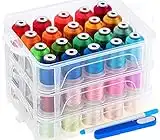 New brothread 60 Brother Colors 500m Each Embroidery Machine Thread with Clear Plastic Storage Box for Embroidery Sewing Machine