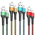 iPhone Charger Cable 4Pack-1.5/3/6/6FT,Durcord iPhone Charger Cord MFi Certified Lightning Cable,Fast iPhone Charging Cord Nylon Braided Compatible iPhone 11/ XS/Max/XR/X/8/8P/7/7P/6/SE/iPad/iPod