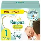 Pampers Baby Windeln Größe 1 (2-5kg) Premium Protection, Newborn, 96 Stück, Alte Version