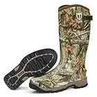 TideWe Rubber Hunting Boots, Waterproof Insulated Warm Rubber Boots with 7mm Neoprene, Durable Outdoor Hunting Boots for Men (Realtree Edge, Size 9)