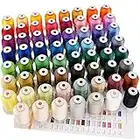 New brothreads 63 Brother Colors 100% Polyester Machine Embroidery Thread Kit 500m - Compatible for Home-Based Embroidery Sewing Machine