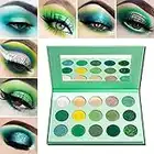 Palette Ombretti Professionali Verde Opachi,Afflano Eyeshadow Palette Avocado Green Glitter Matte Shimmer 15 Colors,Bellezza Trucco Occhi Ombretto Make up Palettes Cream Opaco Brillanti Pigmentate