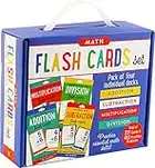 Essential Math Flash Cards Set - Addition, Subtraction, Multiplication, and Division (4 pack set)