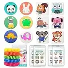 Mosquito Repellent Stickers 240 Pcs Natural Mosquito Patches for Kids and Adults with 5 Pack Individually Wrapped Mosquito Repellent Bracelets for Outdoor Camping Traveling Fishing