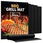 Aoocan Grill Mat - Set of 5 Heavy Duty Grill Mats Non Stick, BBQ Outdoor Grill & Baking Mats - Reusable, Easy to Clean Barbecue Grilling Accessories - Work on Gas Charcoal Electric - Extended Warranty