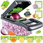 Gemüseschneider - Würfelschneider - vegetable chopper dicer - Gemüsehobel - Geeignet für Würfe, Scheiben, 14 in 1Multifunktionsschneider Zwiebel Zerkleiner Salatschneider Mandoline