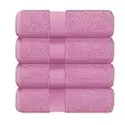 Canadian Linen Luxury Pink Bath Towel Set, 4 Pieces Bathroom Towels, 27x54 Inches Extra Soft Absorbent 600 GSM Aegean Turkish Cotton Towels Quick Dry Hair Towels Fade Resistant Body Towel Pool Towel for Home Spa Gym – Light Pink