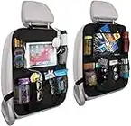 RIGHTWELL Organizadores para Asientos de Coches 2 Pack Protector Asiento Coche Niños con Sorporte iPad 10" - Almacenamiento de Juguetes, Libros, Bebidas - Accesorios de Viaje para Niños