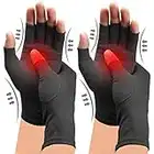 DRNAIETY 2 Pairs Compression Gloves, Arthritis Gloves for Women & Men, Carpal Tunnel Gloves, Help Arthritis Pain, Fingerless Design, Breathable Moisture Wicking Fabric Comfortable Fit (S, Black)