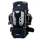 Mooedcoe 75L Mochila Senderismo Tactica Mochila Hombre Impermeable de Trekking Viaje Montaña Acampada Escalada (Azul Oscuro)