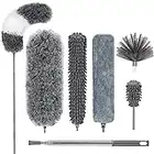 DELUX Microfiber Feather Duster,7 PCS Reusable Bendable Washable Cobweb Duster with 100 inches Extra Long Extension Pole for Cleaning Ceiling Fan, High Ceiling, Blinds, Furniture & Cars
