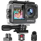 Waterproof Action Camera 4K-Ultra HD 60FPS 24MP 40M Underwater Helmet Vlog WiFi Camera，8X Zoom Touch Dual Screen EIS Stabilization Cam/Wireless Mic/Remote Control/Battery*2/Charger/Accessories Kit