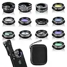 Phone Camera Lens Kit (13 Pieces) for iPhone 11 Xs 10 8 7 6 Plus SE Samsung and Most Andriod Phone- Wide Angle Lens & Macro Lens+Fisheye Lens and More