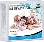 Utopia Bedding Premium Waterproof Terry Mattress Protector King 200 GSM, Mattress Cover, Breathable, Fitted Style with Stretchable Pockets