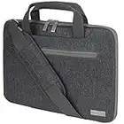 TECHGEAR Housse Urban Dash pour PC Portables 11" - 12.3" - Sacoche Multi-Fonctionnelle avec Bandoulière, Sangle Attache Bagage et Poignées Suppressibles, Housse Organisatrice avec Poches [Gris]