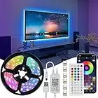 Teberno Striscia LED 5m, TV Retroilluminazione 5 metro Luci LED USB Alimentata con Telecomando e controllo APP, Strisce LED RGB 5050 per HDTV da 55-70 Pollici, PC Monitor