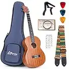 Baritone Ukulele,Ukeleles for Adults,Horse Mahogany Ukelele with 30 Inch Comfortable Thicker Gig Bag, Ukulele Strap,Strings,Capo,Picks for Beginners