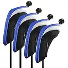 Andux coprimazza da Golf per ibridi Intercambiabile No. Etichetta 4pcs/Set Nero/Blu MT/hy04