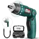 NEU MASTER Cordless Screwdriver, 4V Electric Screwdriver Rechargeable Power Screwdriver With Pivoting Handle, Front LED And Rear Flashlight，32pcs Bits，6+1 Torque Setting，2000 mAh Battery Screwdriver