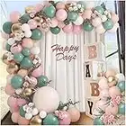 Palloncini Compleanno, 120 Pz Verde Salvia Blush Rosa Palloncini Arco Ghirlanda Kit, Metallo Palloncini Colorati, Arco Palloncini Struttura San Valentino Bambina Party Decorazioni