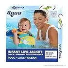 Aqua LEISURE Aqua US Coast Guard-Approved, Type II Infant Life Jacket – Personal Flotation Device with Comfortable Flex-Form-Fit Design – Seafoam Blue Lemon (12437A)