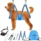 MYPIN Amaca Toelettatura per Cani e Gatti, Tessuto a 3 Strati con Anello Regolabile e Ganci a D in Acciaio Inox Amaca Toelettatura per Animali Domestici, Kit 10 in 1