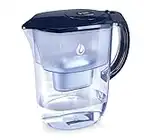 SmartPH - Jarra alcalina para purificador de agua (3,8 L, color azul medianoche, sin BPA, incluye 2 cartuchos de filtro compatibles con BRITA | Filtrado rápido modelo 2021