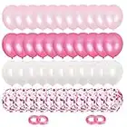 Camelize Luftballons, 64 Stück Rosa Geburtstag Luftballons, Party Deko Konfetti Latex Ballons mit Bändern für Babyparty, Hochzeit, Geburtstag, Valentinstag, Jubiläumsfeier(30cm)