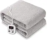 Heated Mattress Pad Electric Bed Warmer Twin Size Soft Cotton Fabric with Fast Heating, 10 Heated Levels & 9 Timer Auto Off Settings, Overheat Protection Machine Washable & Dry