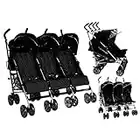 Kids Kargo Triple Stroller Baby (Midnight Black) 15Kg