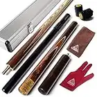 CUESOUL 57 Handcraft 3/4 Jointed Snooker Cue with Mini Butt End Extension Packed in Aluminium Cue Case (D303)