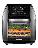 CHEFMAN Multifunctional Digital Air Fryer+ Rotisserie, Dehydrator, Convection Oven, 17 Touch Screen Presets Fry, Roast, Dehydrate, Bake, XL 10L Family Size, Auto Shutoff, Large Easy-View Window, Black