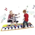 Toys for 1-6 Year Old Girls Boys Toddlers Infant Kids, Gifts for 6-24 Month Old Boys Girls Piano Music Dance Mat With 19 Keys Piano Mat, 8 Musical Instruments Build-in Speaker & Recording Function