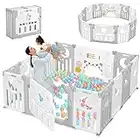 Dripex - Parc pour bébés - Petite cours pour bébé - Espace d'activités pour enfants - Patio de jeux sécurisé pour maison, intérieure et extérieure, de 0 à 6 ans, pliable 12 + 2 panneaux