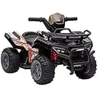 HOMCOM 6V Kids Electric Ride on Car Toddlers Quad Bike ATV Toy With Music for 18-36 months Black