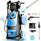 Electric Pressure Washer, 2.1GPM Professional Electric Pressure Cleaner Machine with 4 Nozzles Foam Cannon, 2000W High Power Washer with Soap Tank, IPX5 Car Wash Machine /Car/Driveway/Patio Clean
