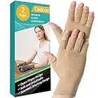 2 Pairs Arthritis Compression Gloves for Relieve Rheumatoid Arthritis, Osteoarthritis, Carpal Tunnel, Joint Pain, Open Fingerless Gloves, Fit for Women and Men to Daily Work and Computer Typing (Coffee, Medium)