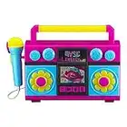 EKids Trolls World Tour Canta con micrófono, música integrada, Luces Intermitentes, micrófono de Trabajo Real para máquina de Karaoke Infantil, Conecta Reproductor MP3 Aux en Dispositivo de Audio