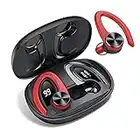 Auriculares Inalambricos Deportivos, Auriculares Bluetooth 5.3 Estéreo, 45H Cascos Inalambricos con Doble Pantalla LED e Control Táctil, IP7 Impermeable Auriculares con Gancho, USB-C