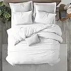 DHestia Hostelería - Juego 3 Piezas Funda Nórdica Blanca Hotel, Sábana Bajera, Funda Almohada. Tejido 100% Algodón Natural (Cama 105x190/200 cm)