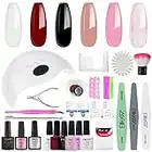 Elite99 Smalto Semipermanente per unghie Kit di Partenza in 6 coloris Gel 48 W LED Lampada UV Nail Dryer Soak Off Topcoat Basecoat Nail Art Tool Set di Adesivi per Manicure