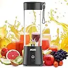 Mulli Tragbarer Mixer,2023 Aufgerüstete Version Mini-Mixer für Frucht-Smoothies und Shakes, USB-aufladbarer Entsafter für Babynahrung, Fitnessstudio, Reisen und mehr