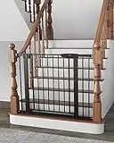Mom's Choice Awards Winner-Cumbor 29.7"-40.6" Baby Gate for Stairs, Dog Gate for Doorways, Pressure Mounted Self Closing Pet Gates for Dogs Indoor, Durable Safety Child Gate with Easy Walk Thru Door