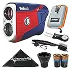 Bushnell Tour V5 Red/White/Blue Special Edition Golf Rangefinder Wearable4U Golf Tools, Cleaning Cloth, CR2 Battery Bundle