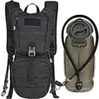 MARCHWAY Tactical Molle Hydration Pack Backpack with 3L TPU Water Bladder, Military Daypack for Cycling, Hiking, Running, Climbing, Hunting, Biking (Black)