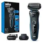 Braun Series 5 Rasierer Herren, mit EasyClick Aufsatz, Elektrorasierer & Präzisionstrimmer, 3-Tage Barttrimmer, EasyClean, Wet & Dry, wiederaufladbar & kabellos, Geschenk Mann, 51-B1820s, blau