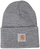 Carhartt Unisex Knit Cuffed Beanie, Heather Grey, OFA