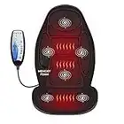 Snailax Memory Foam Massage Seat Cushion - Back Massager with Heat,6 Vibration Massage Nodes & 2 Heat Levels, Massage Chair Pad for Home Office Chair,Gifts for Men